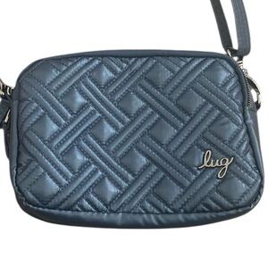 Lug Navy Blue RFID Quilted Convertible Crossbody Bag